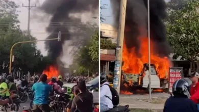 Photo of Ambulancia se incendió en inmediaciones del barrio La Pradera